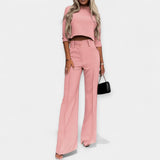 Kombinacija: Crop Top ir Kelnės
